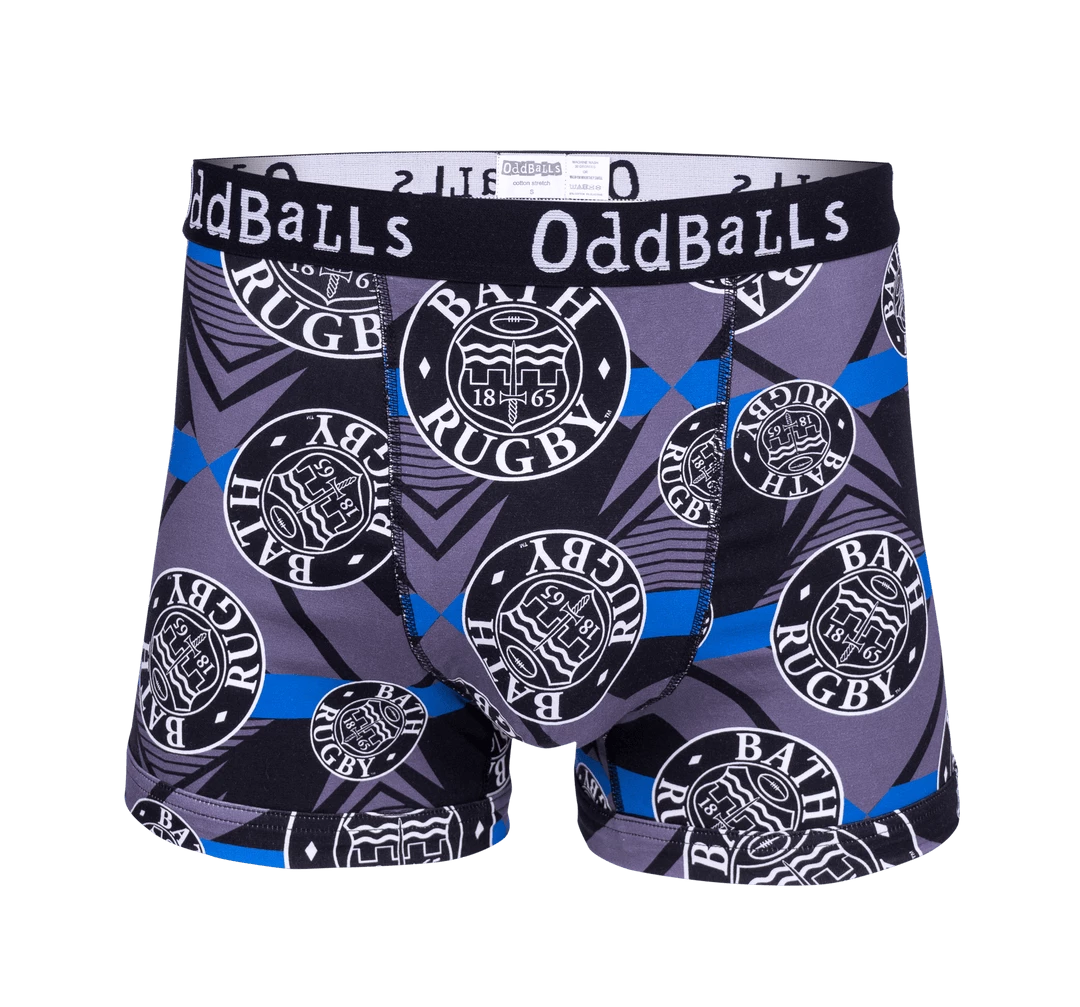 Best Pirce ⌛ OddBalls Bath Rugby - Grey - Mens Boxer Shorts 😍 3 OddBalls Bath Rugby - Grey - Mens Boxer Shorts