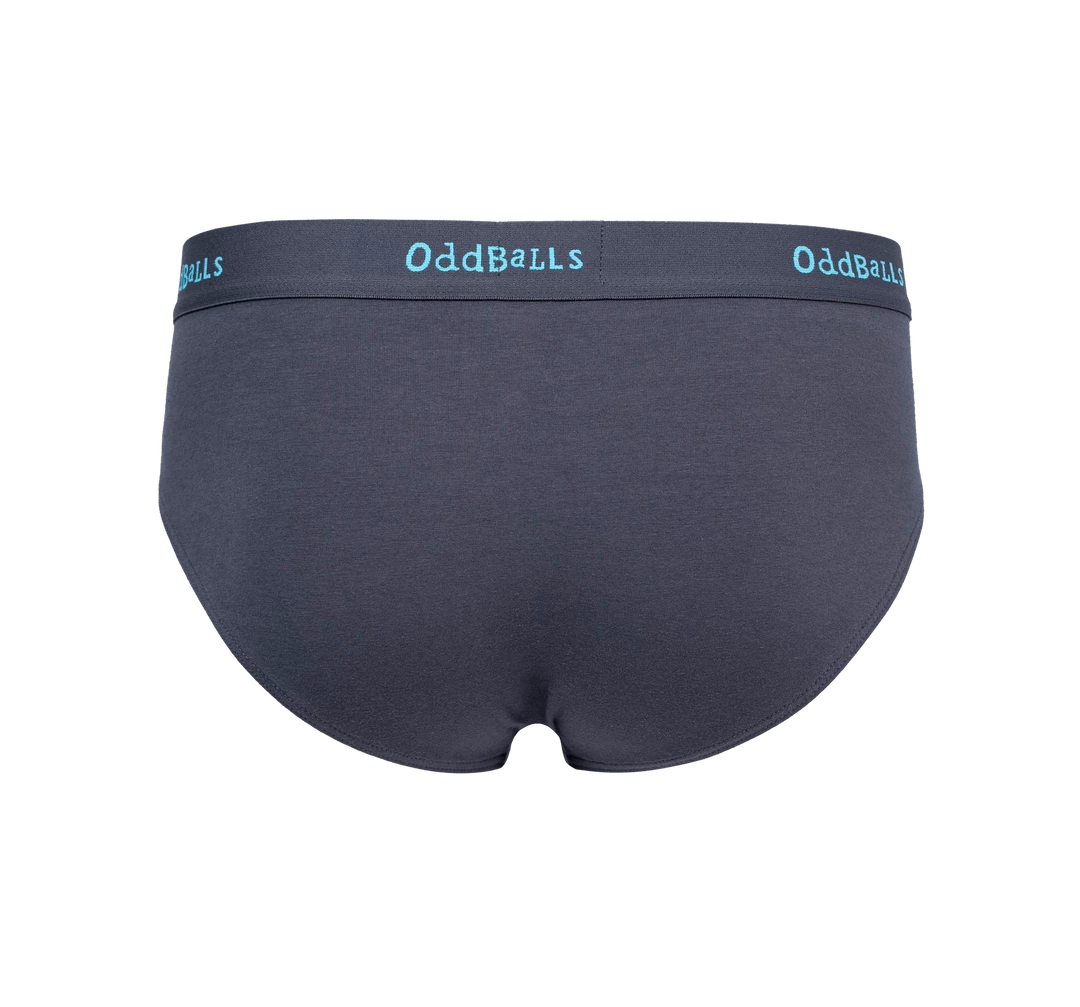 Budget 🔔 OddBalls Charcoal & Blue - Mens Briefs 👏 4 OddBalls Charcoal & Blue - Mens Briefs