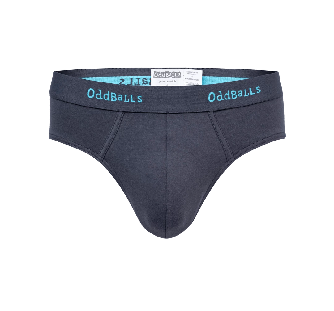Budget 🔔 OddBalls Charcoal & Blue - Mens Briefs 👏 3 OddBalls Charcoal & Blue - Mens Briefs