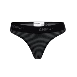 OddBalls Grey & Black Stripes - Teen Girls Thong Teen Girls Thongs