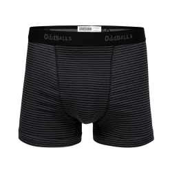 OddBalls Grey & Black Stripes - Teen Boys Boxer Shorts