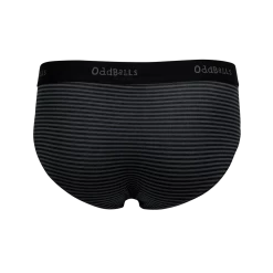 OddBalls Grey & Black Stripes - Mens Briefs