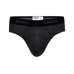 OddBalls Grey & Black Stripes - Mens Briefs