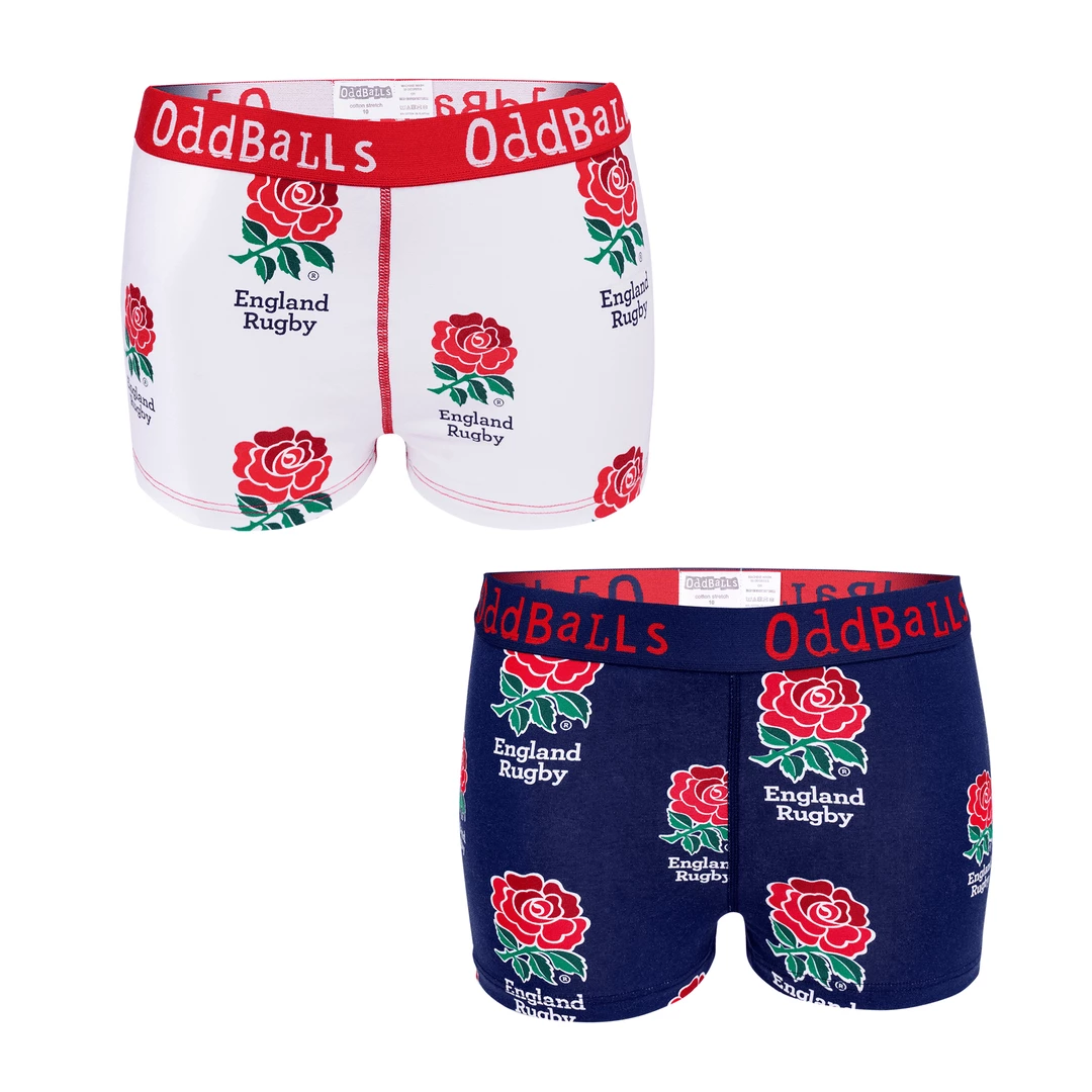 Flash Sale ✔️ OddBalls England Rugby Union Bundle - Ladies Boxers 2 Pack Bundle ⭐ 3 OddBalls England Rugby Union Bundle - Ladies Boxers 2 Pack Bundle