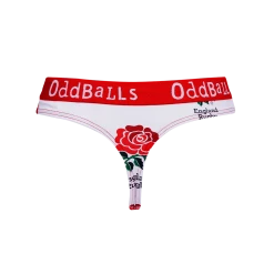 OddBalls Thongs England Rugby White - Ladies Thong