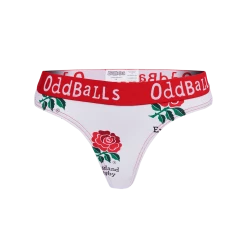 OddBalls England Rugby White - Teen Girls Thong