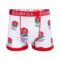 OddBalls England Rugby White - Mens Boxer Shorts