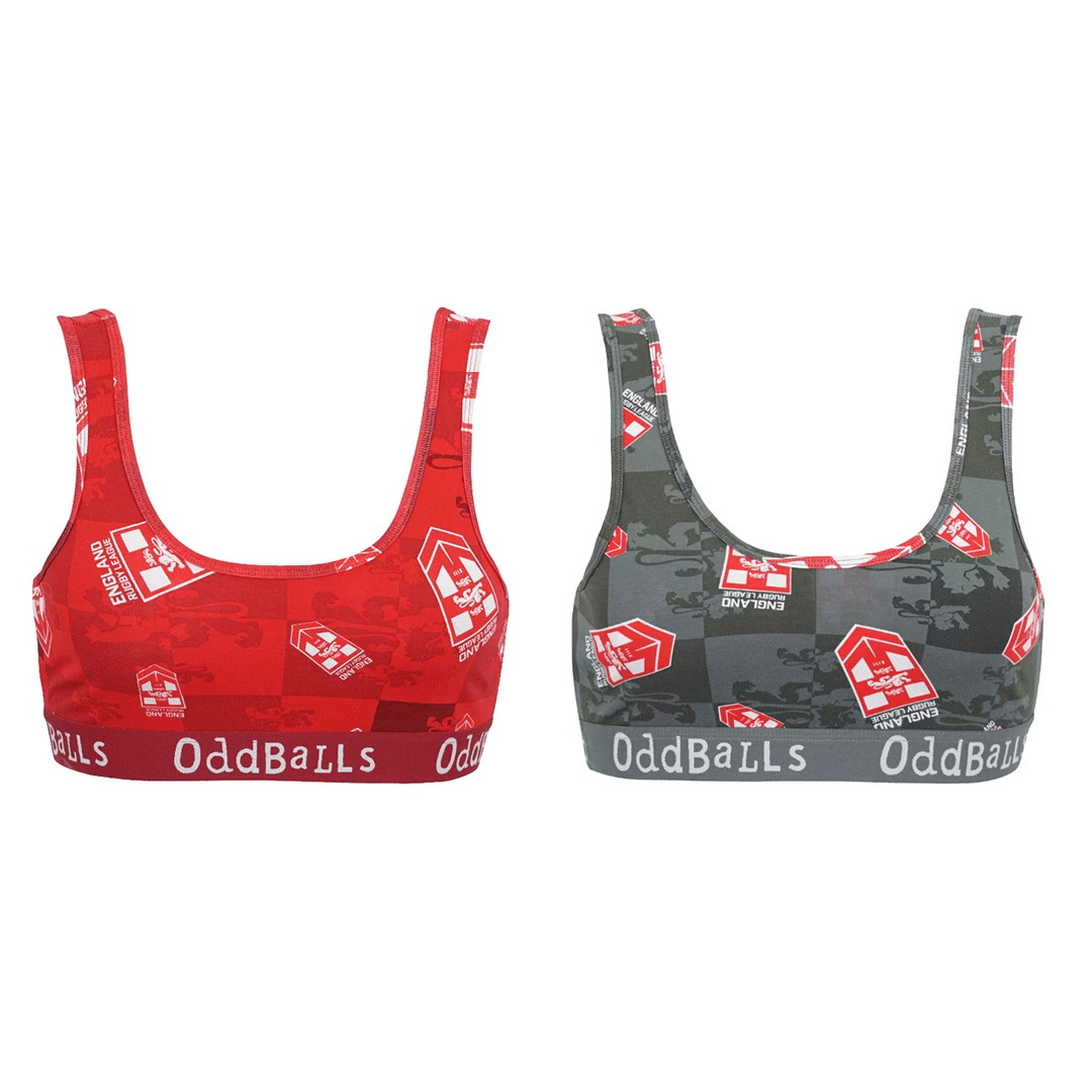 Promo ⌛ OddBalls Bralettes England Rugby League Bundle - Ladies Bralette Bundle 🔔 3 OddBalls Bralettes England Rugby League Bundle - Ladies Bralette Bundle