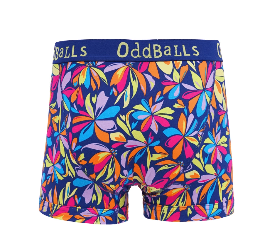 Best Pirce 🔥 OddBalls Flower Power - Teen Boys Boxer Shorts ❤️ 4 OddBalls Flower Power - Teen Boys Boxer Shorts
