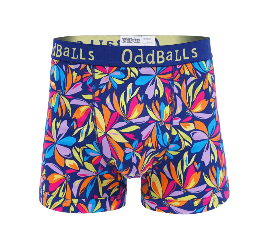 Best Pirce 🔥 OddBalls Flower Power - Teen Boys Boxer Shorts ❤️ 3 OddBalls Flower Power - Teen Boys Boxer Shorts