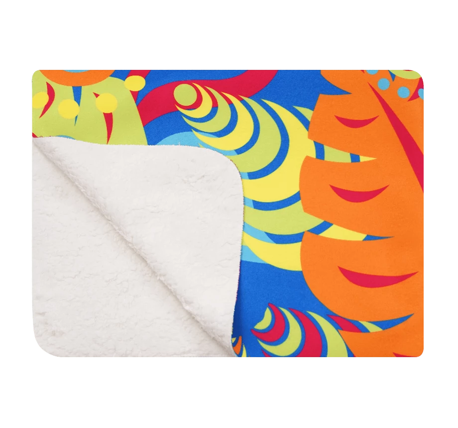 Brand new 🤩 OddBalls Hippy Jungle - Luxury Sherpa Fleece Blanket 🔔 3 OddBalls Hippy Jungle - Luxury Sherpa Fleece Blanket