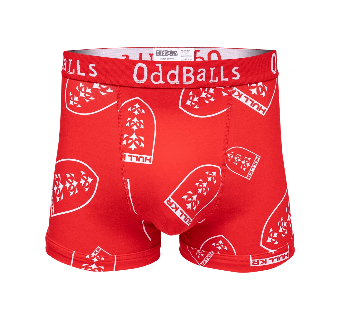 Outlet 😀 OddBalls Hull KR - Red - Mens Boxer Shorts 😍 3 OddBalls Hull KR - Red - Mens Boxer Shorts