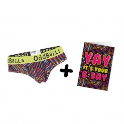 OddBalls Underwear & Birthday Cards Underground - Ladies Briefs + Card Bundle