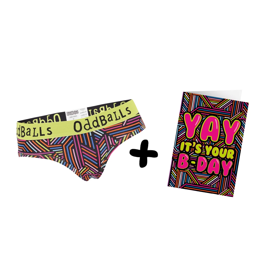 Outlet ⌛ OddBalls Underwear & 🥳 Birthday Cards Underground - Ladies Briefs + Card Bundle 💯 3 OddBalls Underwear & Birthday Cards Underground - Ladies Briefs + Card Bundle
