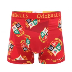 OddBalls British & Irish Lions - Red - Teen Boys Boxer Shorts