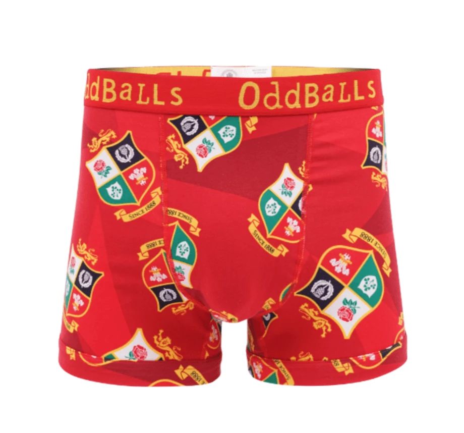 Deals 😍 OddBalls British & Irish Lions - Red - Teen Boys Boxer Shorts ✨ 3 OddBalls British & Irish Lions - Red - Teen Boys Boxer Shorts