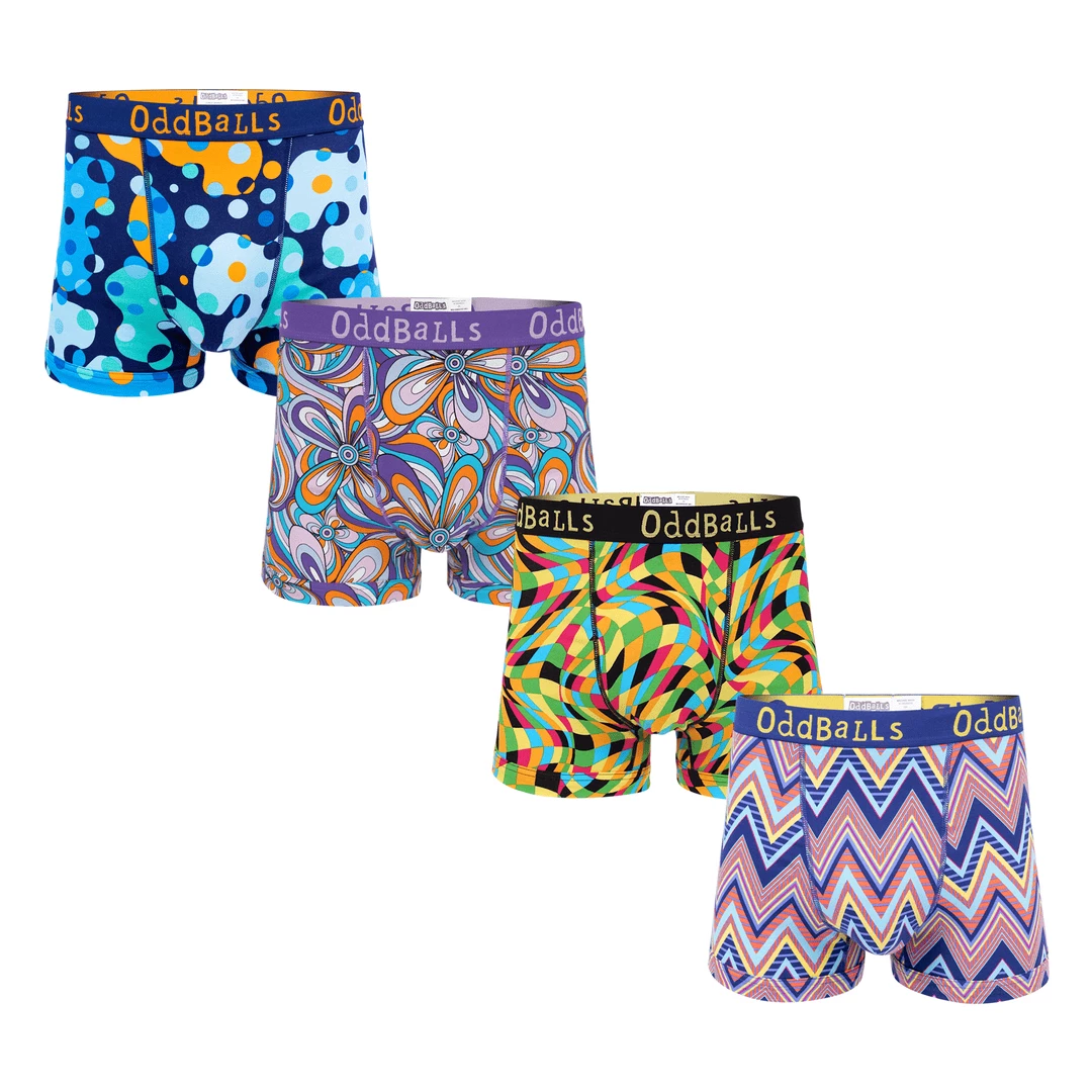 Best Pirce 🤩 OddBalls The Fresh Bundle - Mens Boxer Shorts 4 Pack Bundle 😀 3 OddBalls The Fresh Bundle - Mens Boxer Shorts 4 Pack Bundle