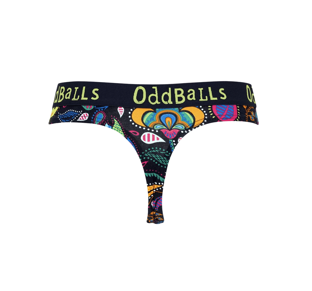 Cheap 💯 OddBalls Magic Garden - Ladies Thong 🩴 Thongs 🎉 3 OddBalls Magic Garden - Ladies Thong Thongs
