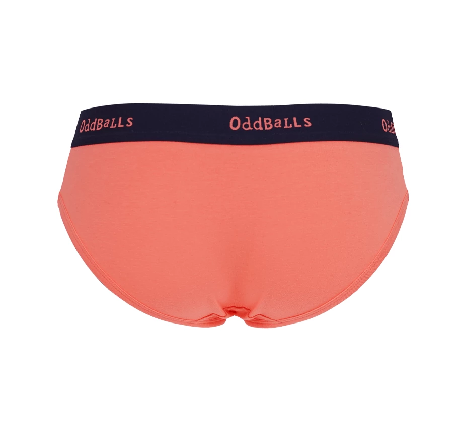 Coupon ❤️ OddBalls Navy & Coral - Teen 👧 Girls Briefs 🥰 4 OddBalls Navy & Coral - Teen Girls Briefs