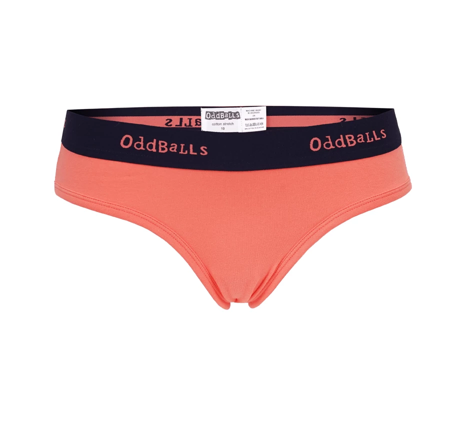 Coupon ❤️ OddBalls Navy & Coral - Teen 👧 Girls Briefs 🥰 3 OddBalls Navy & Coral - Teen Girls Briefs