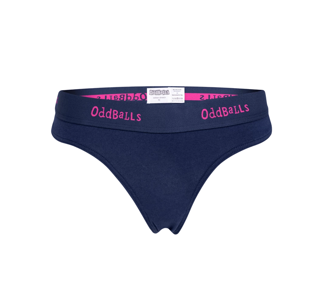 Outlet 😀 OddBalls Teen 👧 Girls 🩴 Thongs Navy & Magenta - Teen 👧 Girls Thong 🎁 4 OddBalls Teen Girls Thongs Navy & Magenta - Teen Girls Thong