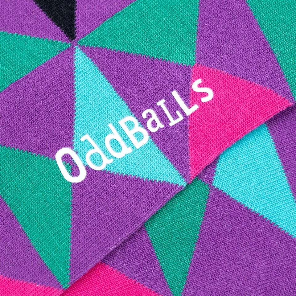 Hot Sale 🎁 OddBalls Purple Triangles - 🧦 Socks 👏 4 OddBalls Purple Triangles - Socks