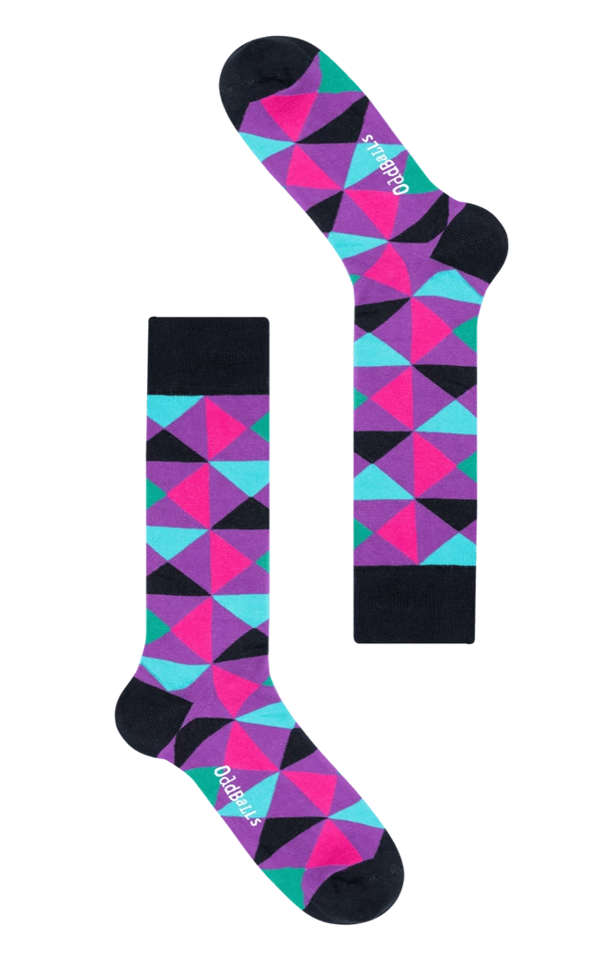 Hot Sale 🎁 OddBalls Purple Triangles - 🧦 Socks 👏 3 OddBalls Purple Triangles - Socks