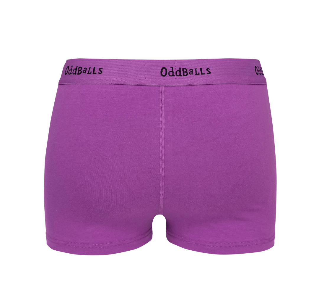 Budget 👍 OddBalls Purple & Black - Ladies Boxers 🤩 4 OddBalls Purple & Black - Ladies Boxers