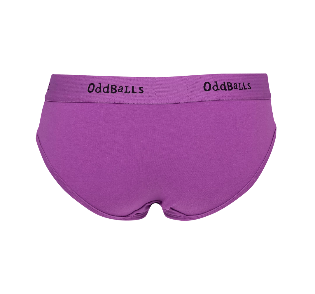 Discount 🌟 OddBalls Purple & Black - Ladies Briefs ✔️ 4 OddBalls Purple & Black - Ladies Briefs