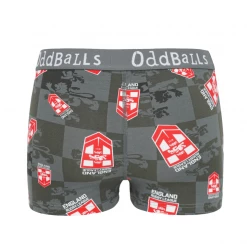 OddBalls Teen Girls Boxer Shorts England Rugby League Grey - Teen Girls Boxers