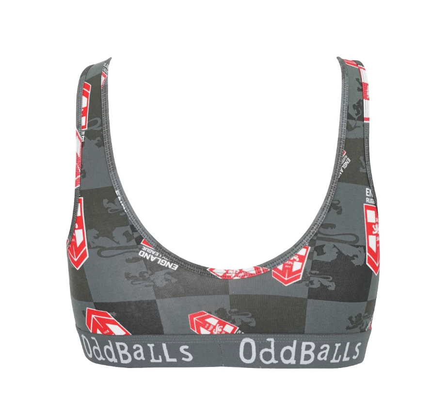 Best deal ❤️ OddBalls England Rugby League Grey - Ladies Bralette Bralettes ⭐ 4 OddBalls England Rugby League Grey - Ladies Bralette Bralettes