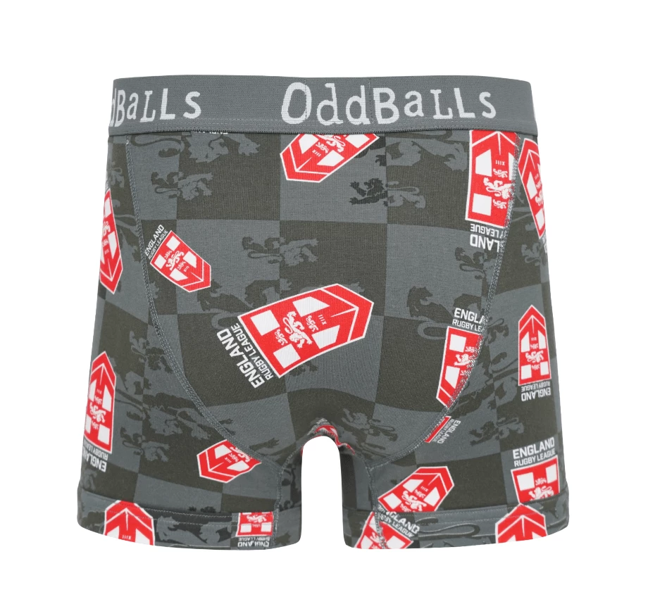 Best deal 👏 OddBalls England Rugby League Grey - Mens Boxer Shorts 🔥 4 OddBalls England Rugby League Grey - Mens Boxer Shorts