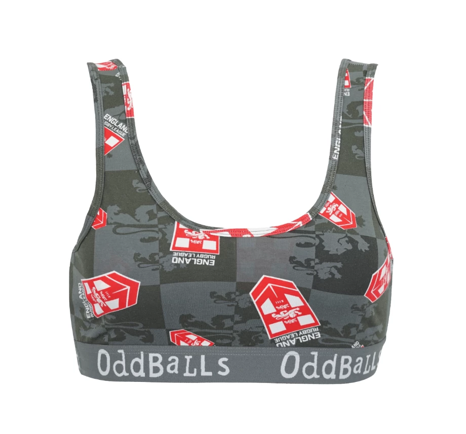 Best deal ❤️ OddBalls England Rugby League Grey - Ladies Bralette Bralettes ⭐ 3 OddBalls England Rugby League Grey - Ladies Bralette Bralettes