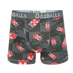 OddBalls England Rugby League Grey - Mens Boxer Shorts