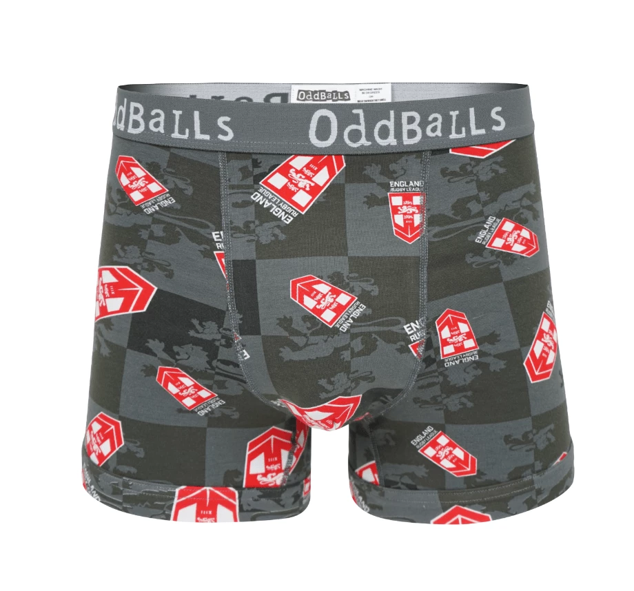 Best deal 👏 OddBalls England Rugby League Grey - Mens Boxer Shorts 🔥 3 OddBalls England Rugby League Grey - Mens Boxer Shorts