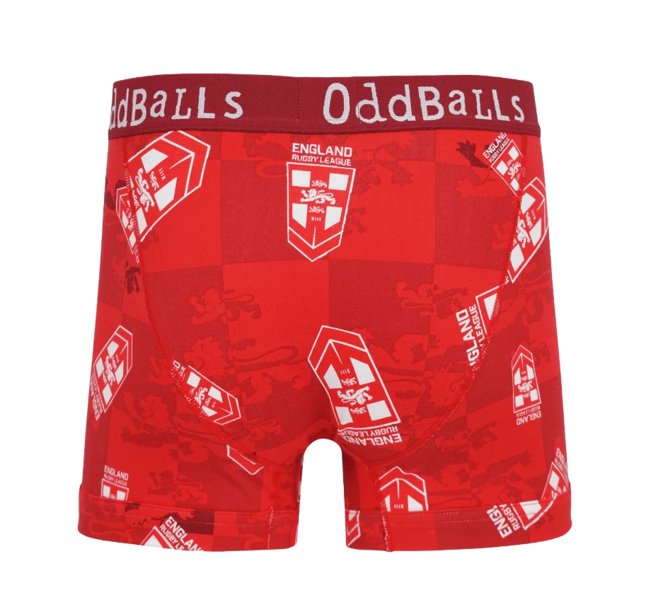 Best Pirce 👍 OddBalls England Rugby League Red - Mens Boxer Shorts 🥰 4 OddBalls England Rugby League Red - Mens Boxer Shorts