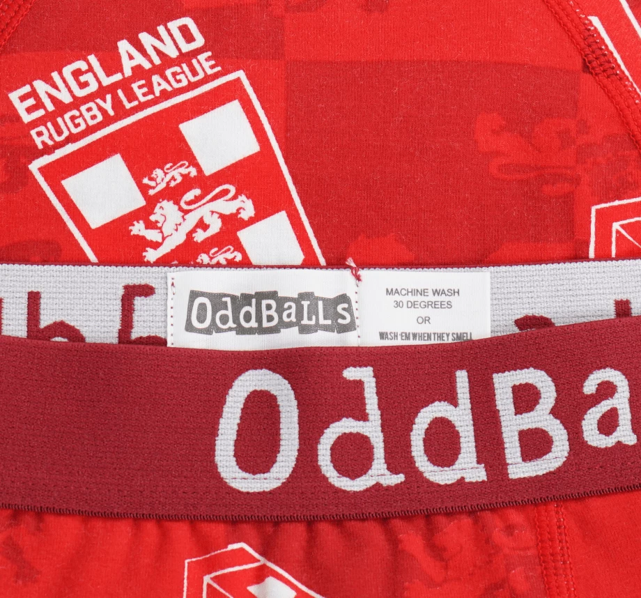 Best Pirce 👍 OddBalls England Rugby League Red - Mens Boxer Shorts 🥰 5 OddBalls England Rugby League Red - Mens Boxer Shorts