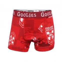 OddBalls Boys Boxer Shorts (Kids) England Rugby League Red - Kids Boxer Shorts - Goolies