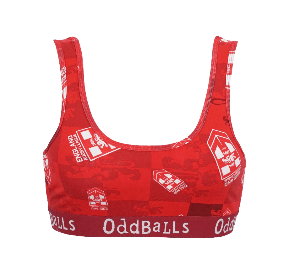 Discount 😍 OddBalls England Rugby League Red - Ladies Bralette Bralettes ⌛ 3 OddBalls England Rugby League Red - Ladies Bralette Bralettes