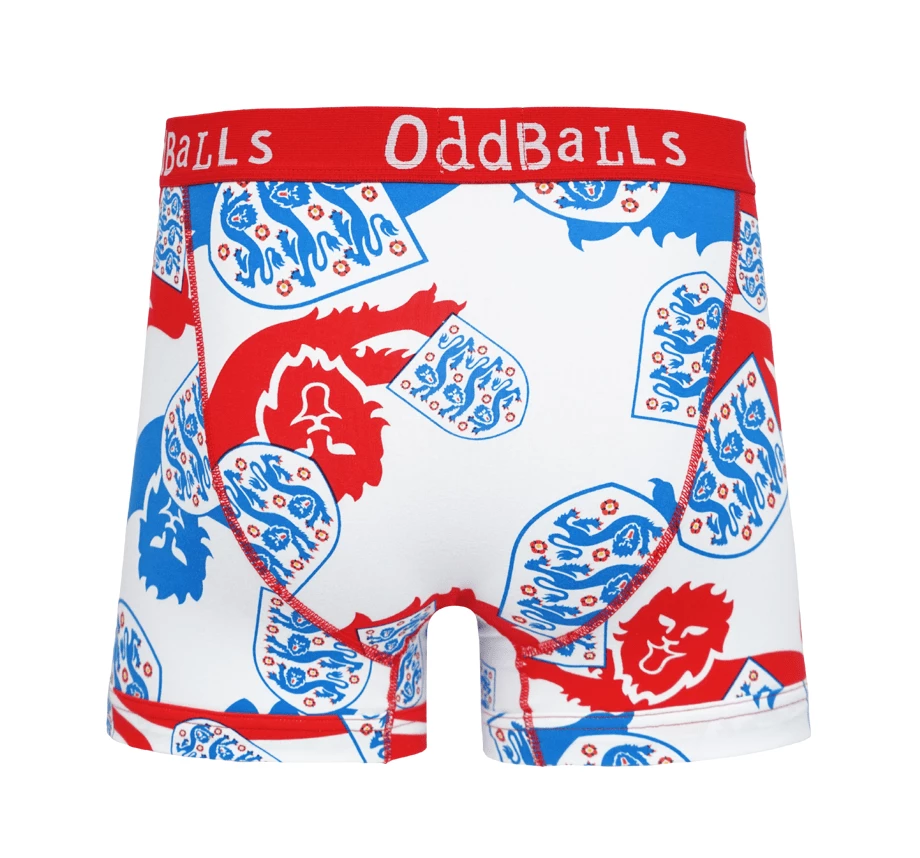 Outlet 🎁 OddBalls England FA - Three Lions - Teen Boys Boxer Shorts ✨ 4 OddBalls England FA - Three Lions - Teen Boys Boxer Shorts