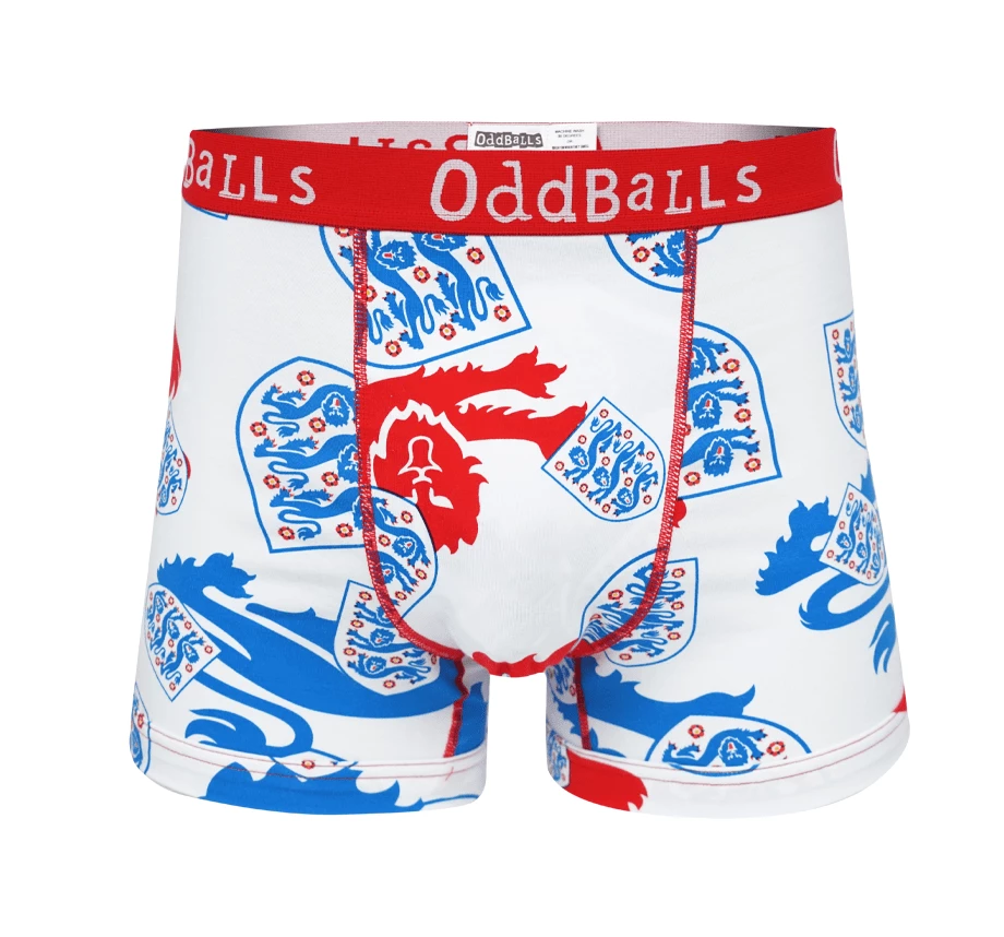 Outlet 🎁 OddBalls England FA - Three Lions - Teen Boys Boxer Shorts ✨ 3 OddBalls England FA - Three Lions - Teen Boys Boxer Shorts