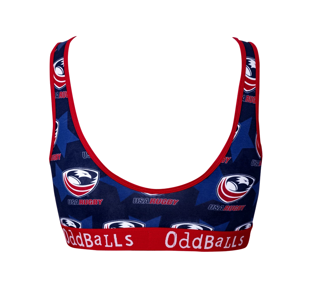 Hot Sale 😍 OddBalls USA Rugby - Ladies Bralette Bralettes 🔔 4 OddBalls USA Rugby - Ladies Bralette Bralettes