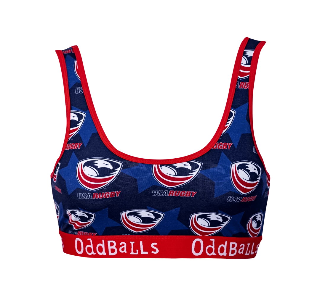 Hot Sale 😍 OddBalls USA Rugby - Ladies Bralette Bralettes 🔔 3 OddBalls USA Rugby - Ladies Bralette Bralettes