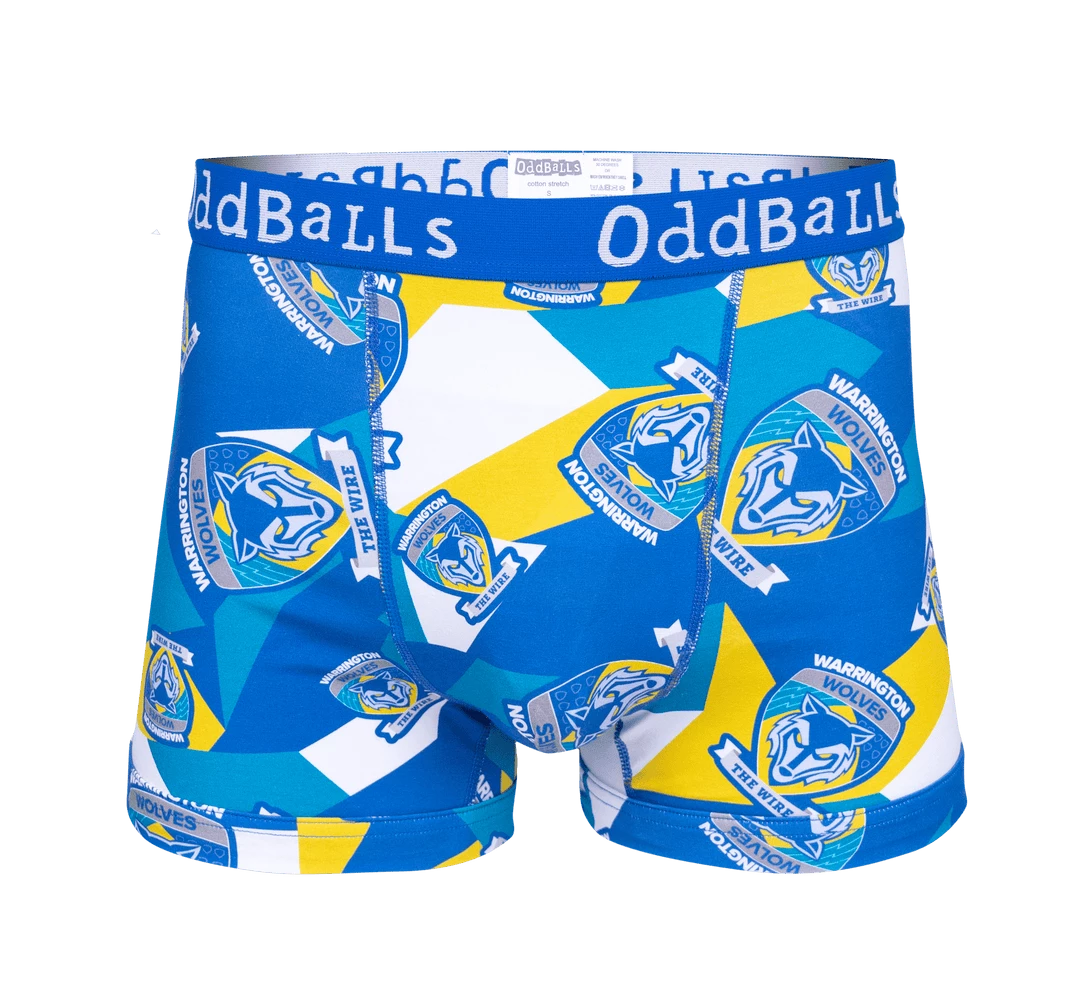 Outlet ✨ OddBalls Warrington Wolves - Mens Boxer Shorts ⭐ 3 OddBalls Warrington Wolves - Mens Boxer Shorts