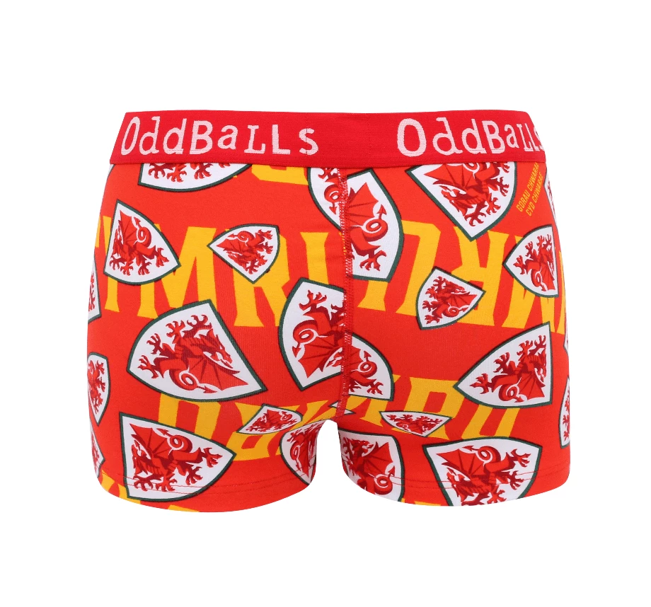 Promo ❤️ OddBalls FA Wales Red - Ladies Boxers 👏 4 OddBalls FA Wales Red - Ladies Boxers