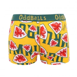 OddBalls Teen Girls Boxer Shorts FA Wales Yellow - Teen Girls Boxers