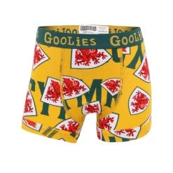 OddBalls Boys Boxer Shorts (Kids) FA Wales Yellow - Kids Boxer Shorts - Goolies