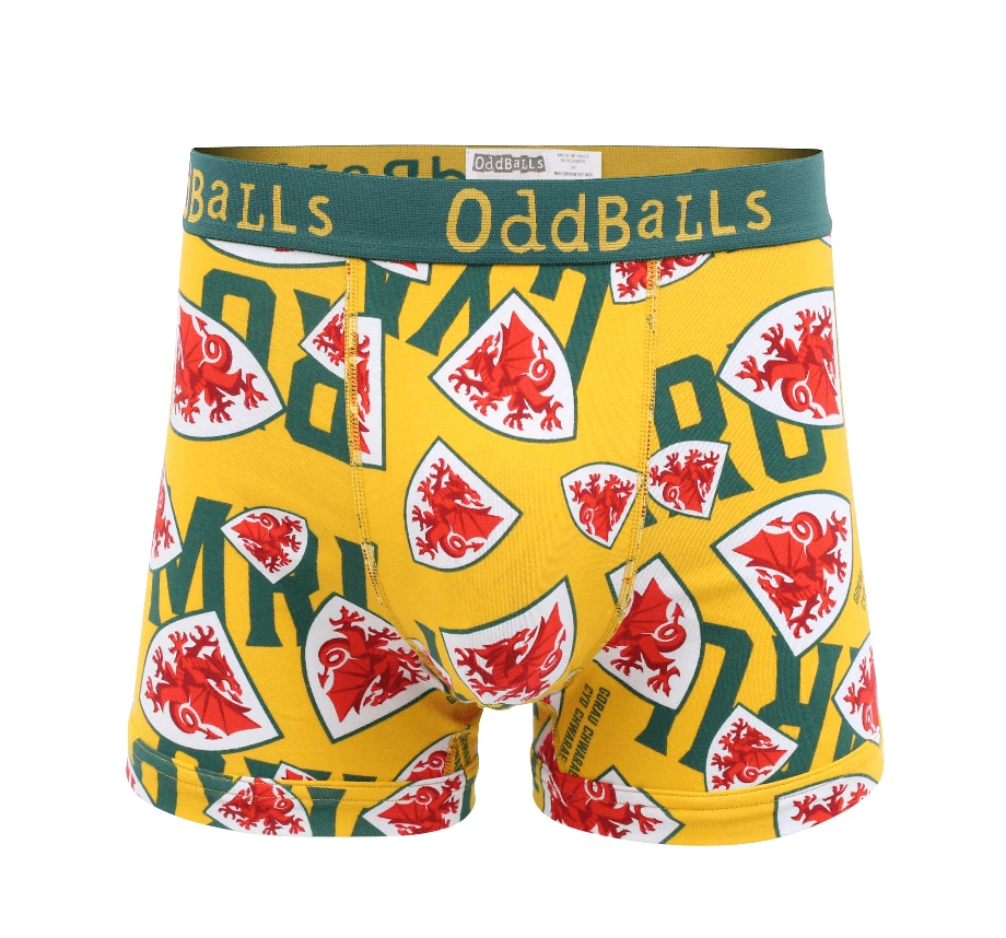 Best deal ๐งจ OddBalls FA Wales Yellow - Mens Boxer Shorts ๐ 3 OddBalls FA Wales Yellow - Mens Boxer Shorts