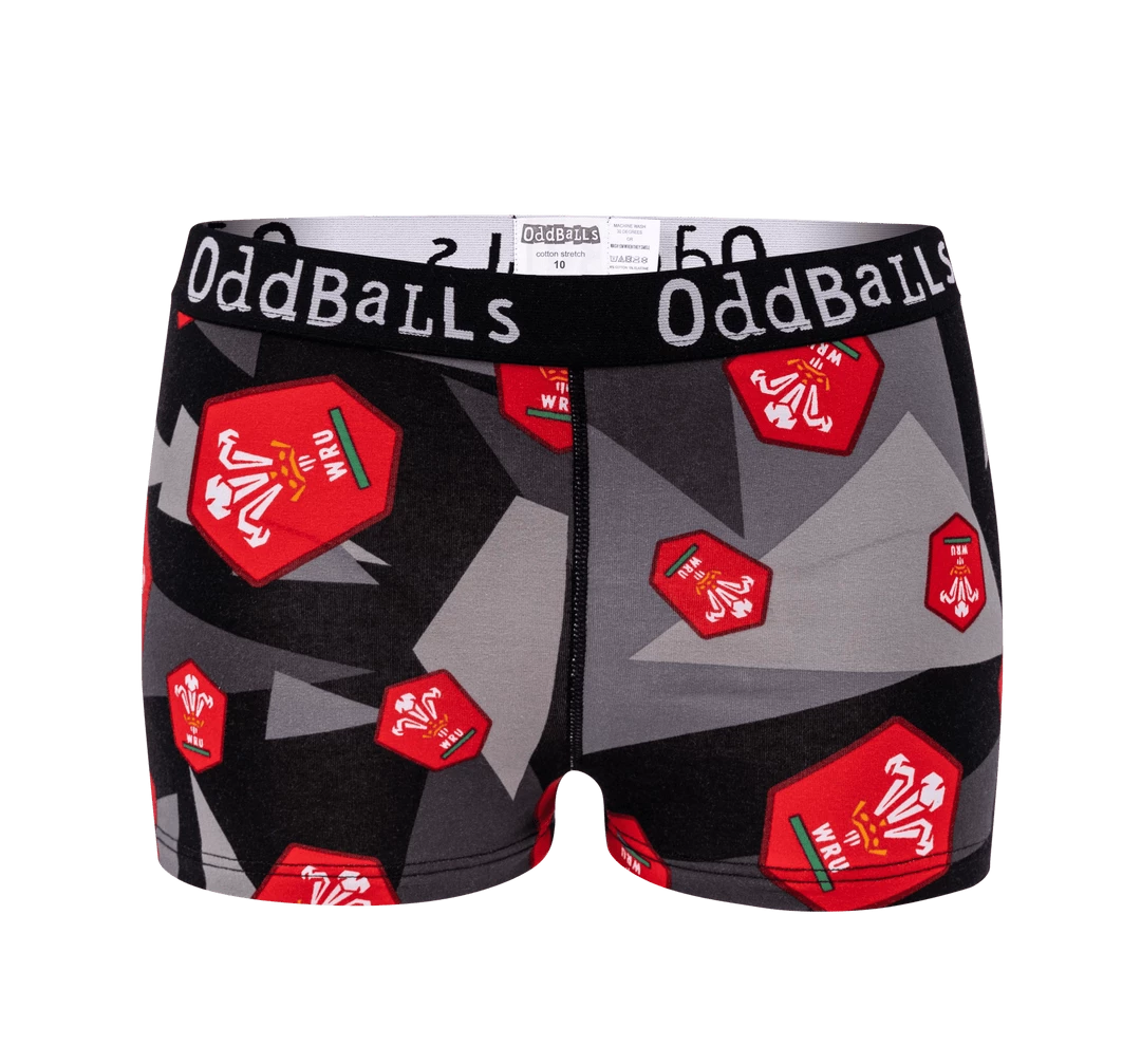 Cheapest 😍 OddBalls Welsh Rugby Union - Away - Teen 👧 Girls Boxers Teen 👧 Girls Boxer Shorts 👏 3 OddBalls Welsh Rugby Union - Away - Teen Girls Boxers Teen Girls Boxer Shorts