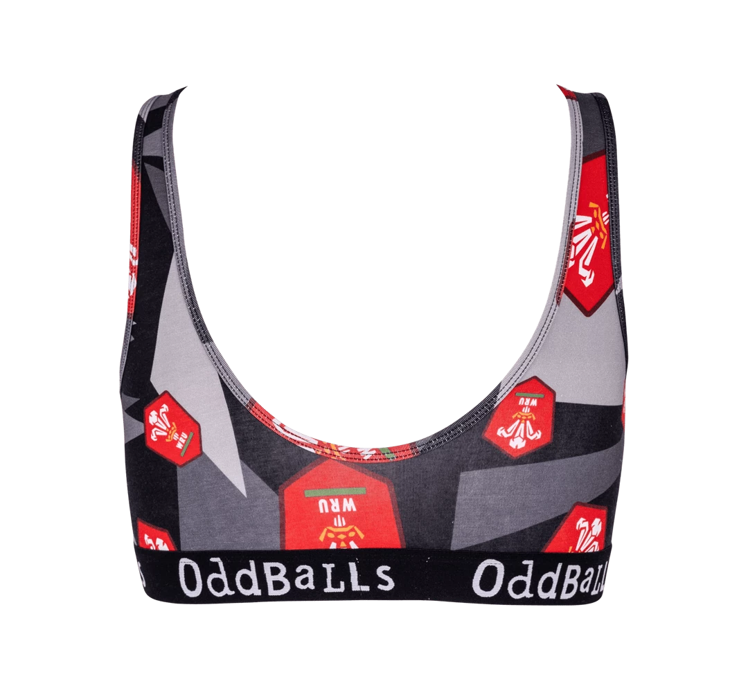 Budget 🥰 OddBalls Welsh Rugby Union - Away - Teen 👧 Girls Bralette 😀 4 OddBalls Welsh Rugby Union - Away - Teen Girls Bralette